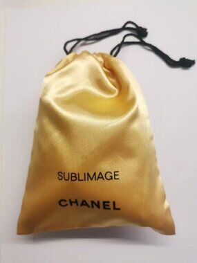 Chanel Sublimage gold satin drawstring pouch